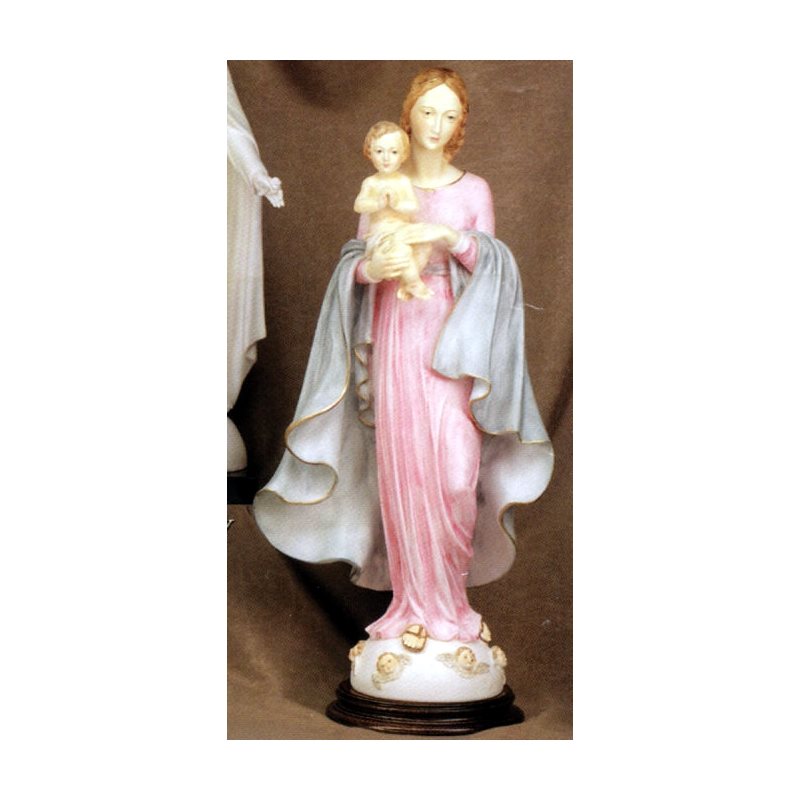 Our Lady of Angels Color Marble Statue, 27" (68.5 cm)