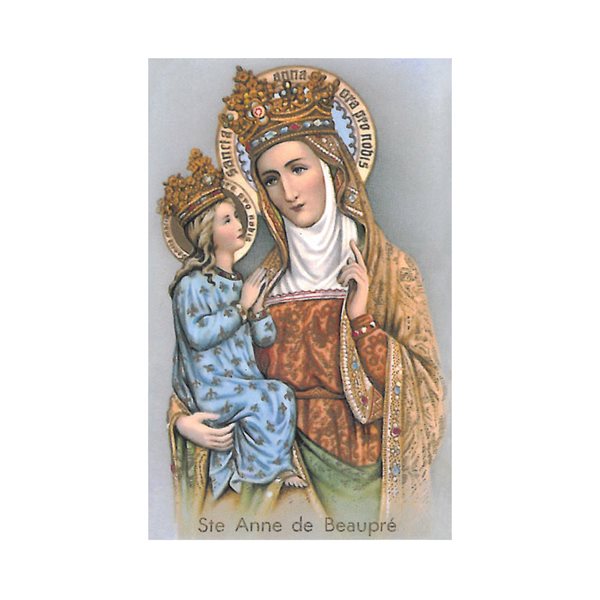 Laminated ''Sainte Anne Beaupré'' Prayers & Pict., 2 1 / 8" x