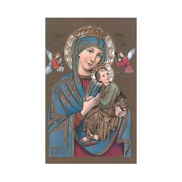 Image et prière Laminée «Perpetual Help», 5,4 x 8,6 cm, Ang.