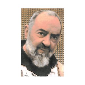 Image et prière Laminée « Padre Pio », 5,4 x 8,6 cm, Anglais