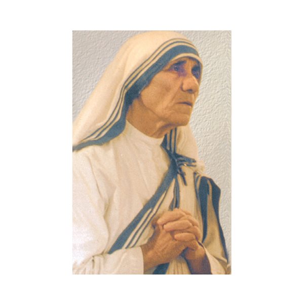Laminated ''Mother Teresa'' Pray. & Pict., 2 1 / 8 x 3 3 / 8", E