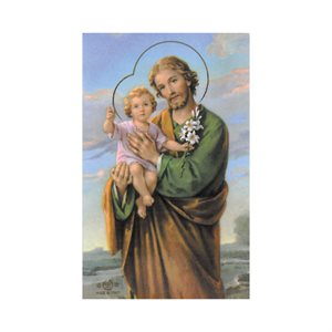 Image et prière Laminée «St. Joseph», 5,4 x 8,6 cm, Anglais