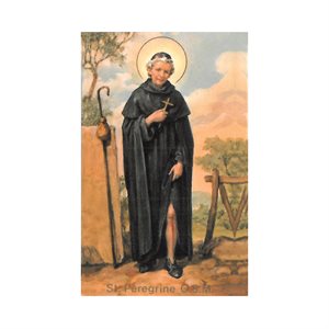 Image et prière Laminée «St. Peregrine, 5,4 x 8,6cm, Anglais