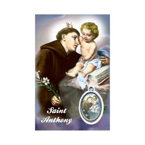 Image plast. & médaille « St. Anthony », 8,6 x 5,7 cm, Angla