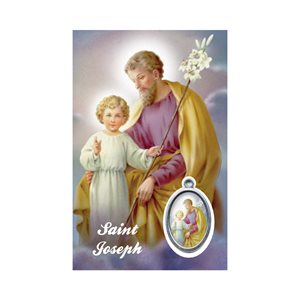 Image plast. & médaille « St. Joseph », 8,6 x 5,7 cm, Anglai