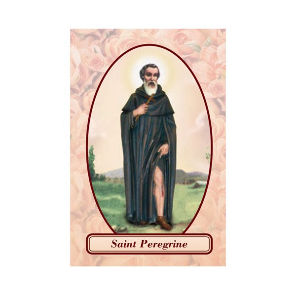 Image plastifiée «St. Peregrine», relique, Anglais / un