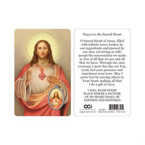 'Sacred Heart of Jesus'' Picture, Prayer & Resin Med