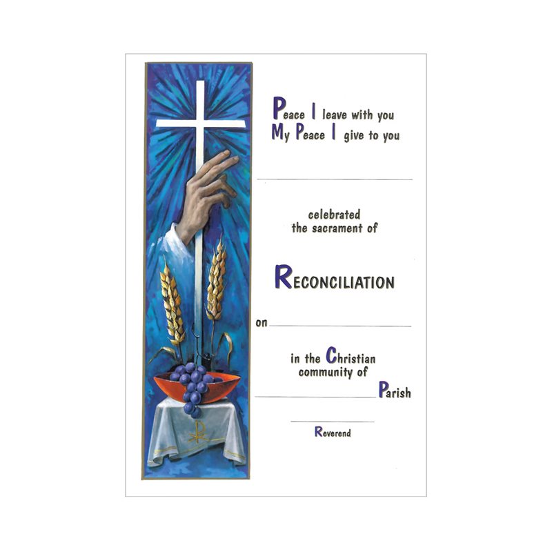 Unisex Reconciliation Certificat, 7" x 10½", English / ea