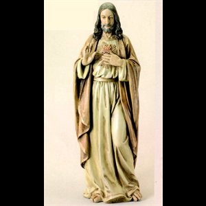 Statue Sacré-Coeur de Jésus 37.5" (95 cm) en résine