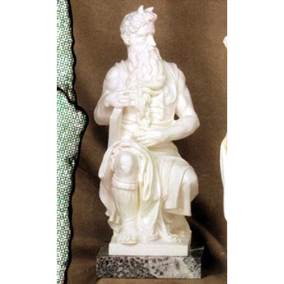 Statue Moise 20" (51 cm) en marbre blanc