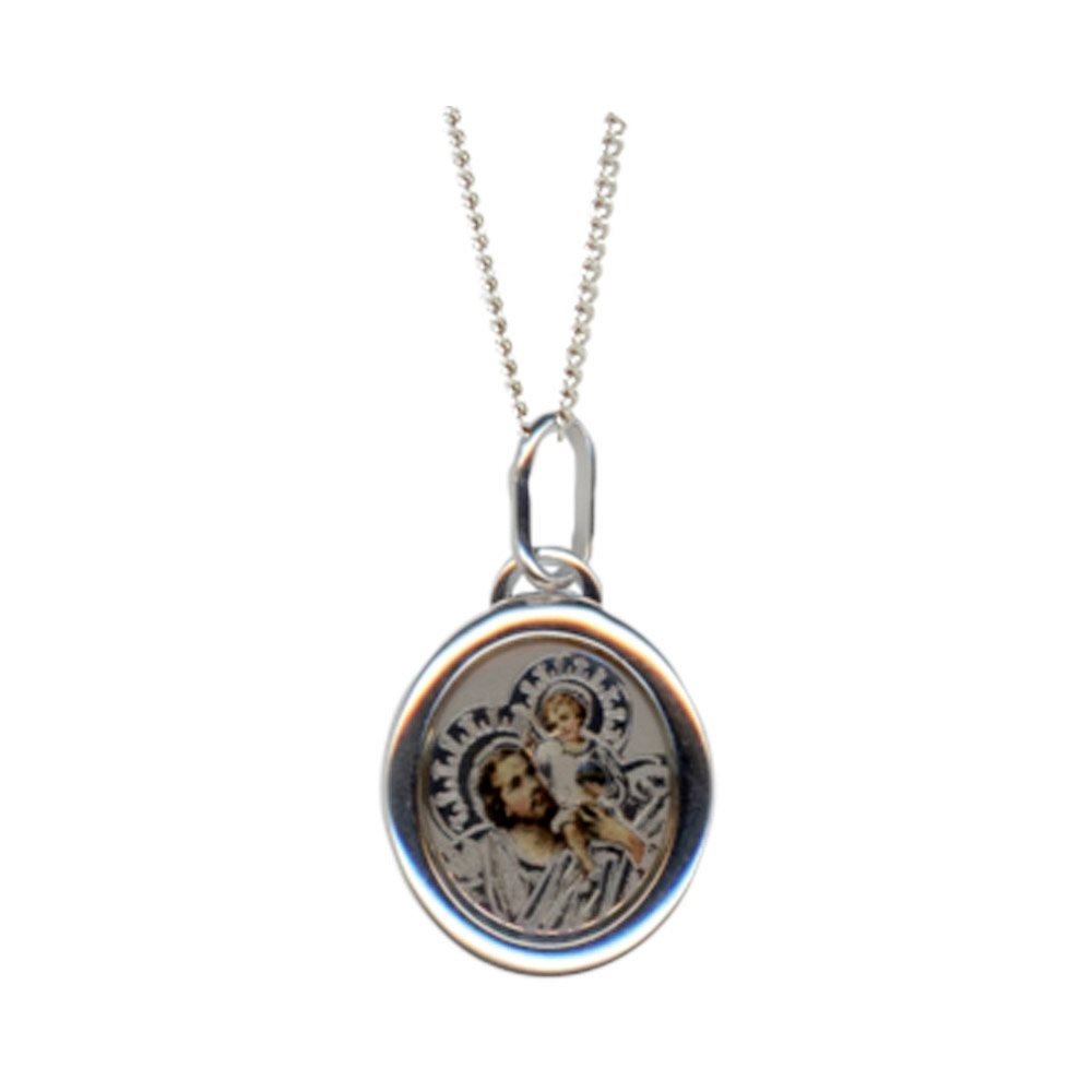 Pendentif argent .925 «St-Christophe», ch. plaq., 46 cm