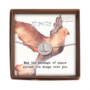 Silver Pendant with ''Peace'' Inspiration message, 1