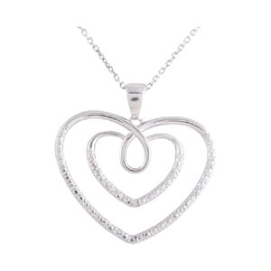 Boxed Heart Pendant, .925 Silver Chain & Charm, 18"