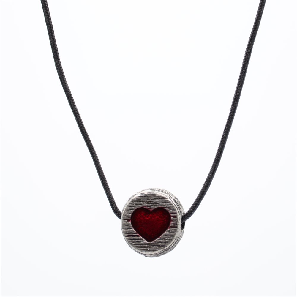 *20" ADJ. LEATHER NECKL.,RED HEART / D