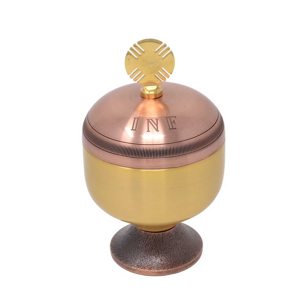 Ampoule Sainte-Huile "INF" 4 3 / 8" (11 cm) Ht. bronze / doré