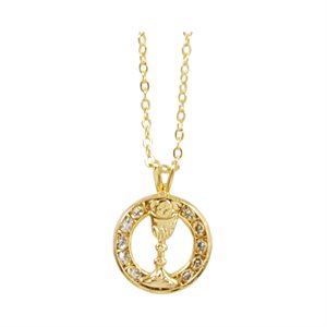 Boxed Gold-Finish "First Communion" Pendant, 18"