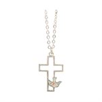 Boxed S-F "Confirmation" White Dove Pendant, 18"