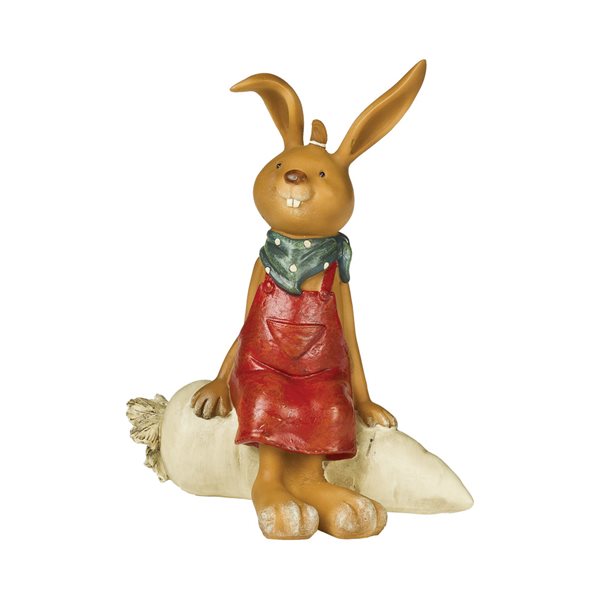 Red & Brown Resin Rabbit, 5 x 6"