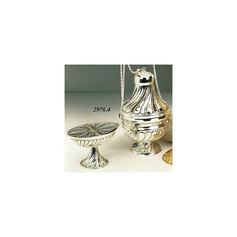 Silverplated Censer and Boat, 9" (23 cm) Ht.