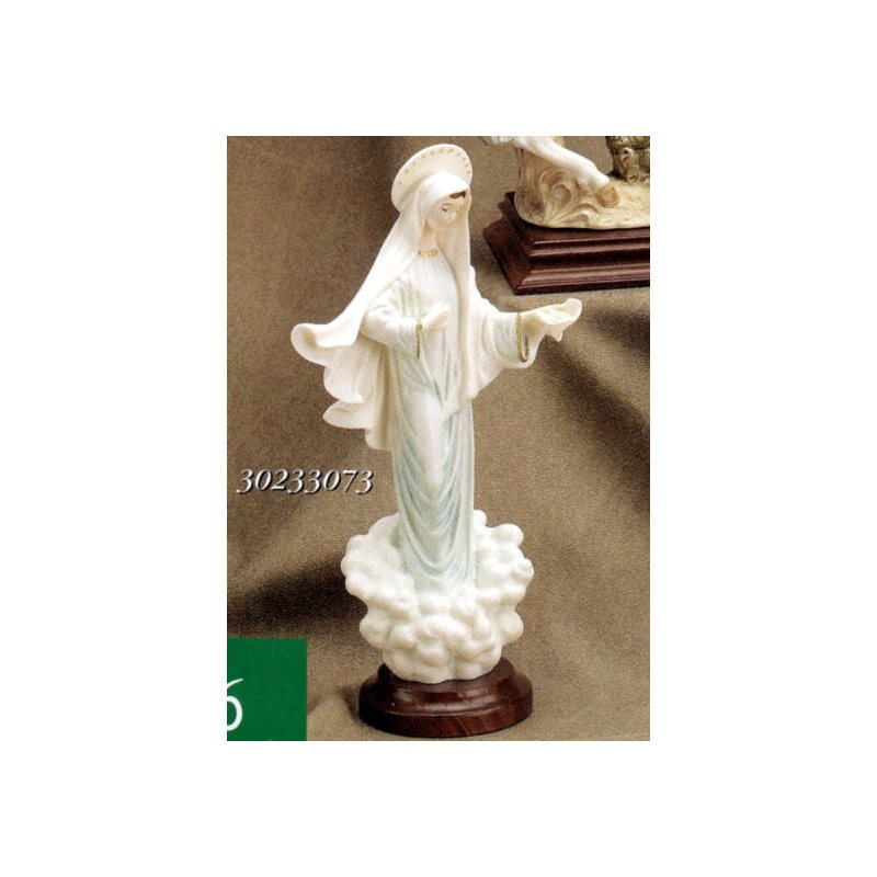 Our Lady of Medjugorje Color Marble Statue, 8" (20 cm)