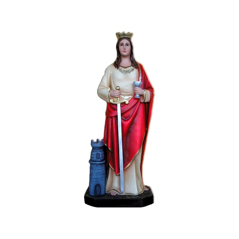 Statue ext. Sainte Barbara 33.5" (85 cm) en FDV Couleur