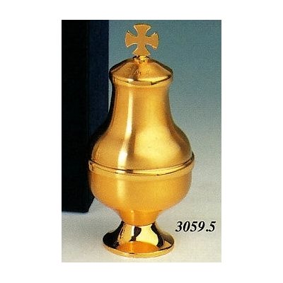 Ampoule Sainte-Huile "CHR" doré 5.5" (14 cm) Ht