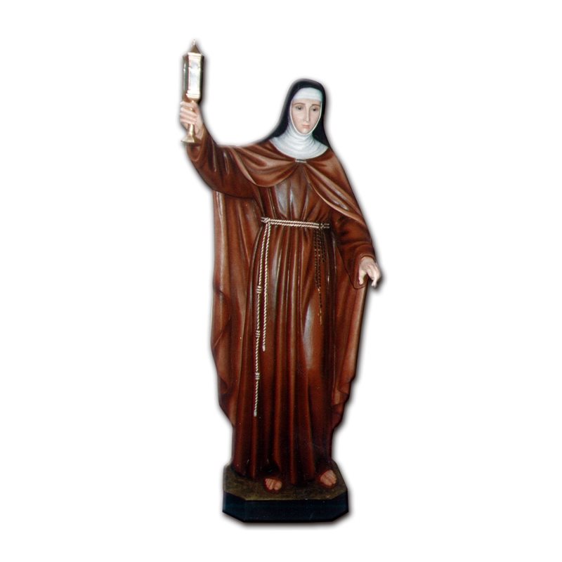 St. Clare Color Fiberglass Outdoor Statue, 65" (165 cm)