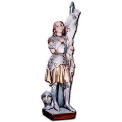 St. Joan of Arc Fiberglass Outdoor Statue, 18" (50 cm)