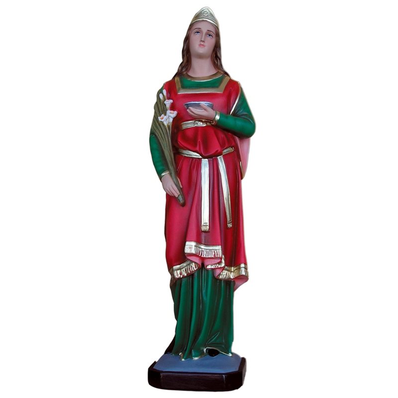 St. Lucia Color Fiberglass Outdoor Statue, 25.5" (65 cm)