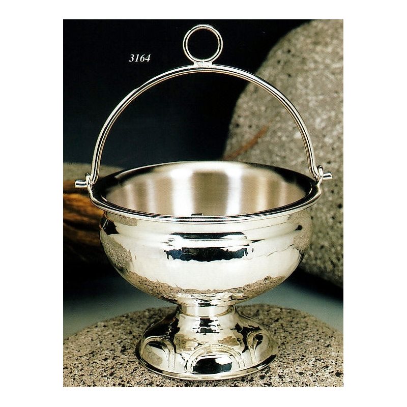 Silverplated Holy Water Pot, 5.5" (14 cm) Dia.