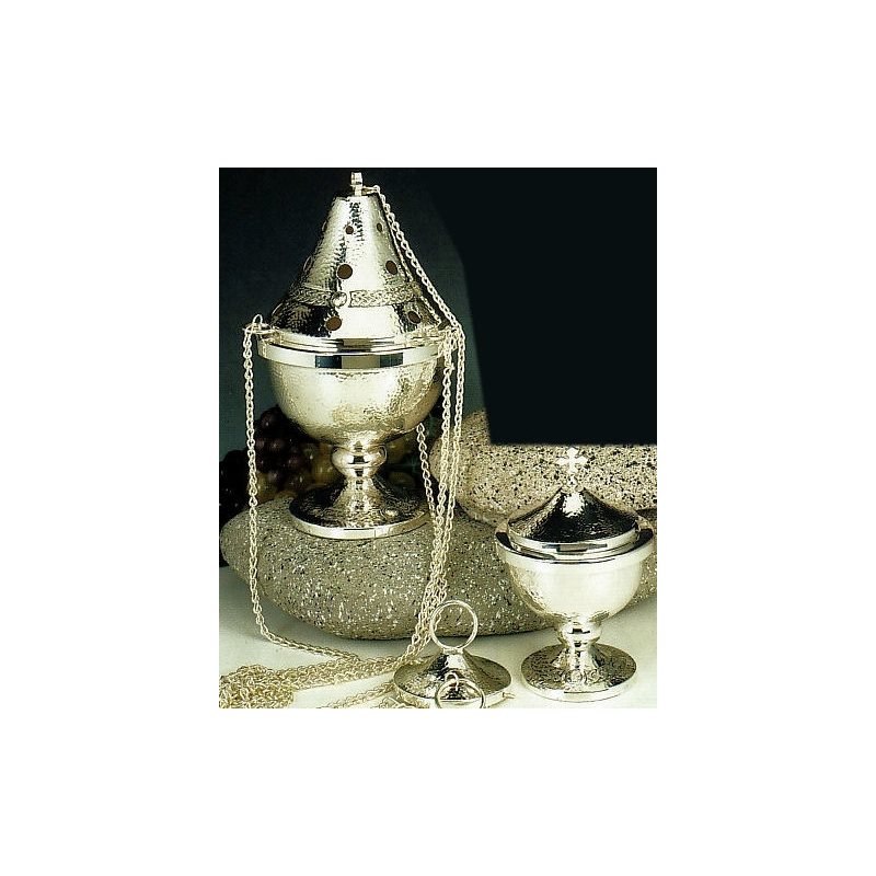 Silverplated Censer and Boat, 9" (23 cm) Ht.