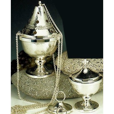 Silverplated Censer and Boat, 9" (23 cm) Ht.
