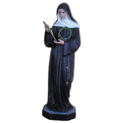 St. Rita Color Fiberglass Outdoor Statue, 39.5" (100 cm)