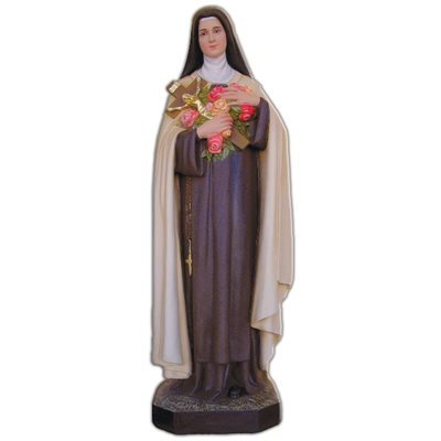 St. Therese Color Fiberglass Outdoor Statue, 39.5" (150 cm)