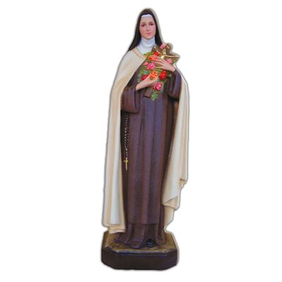 Statue ext. Sainte Thérèse 24" (60 cm) en FDV Couleur