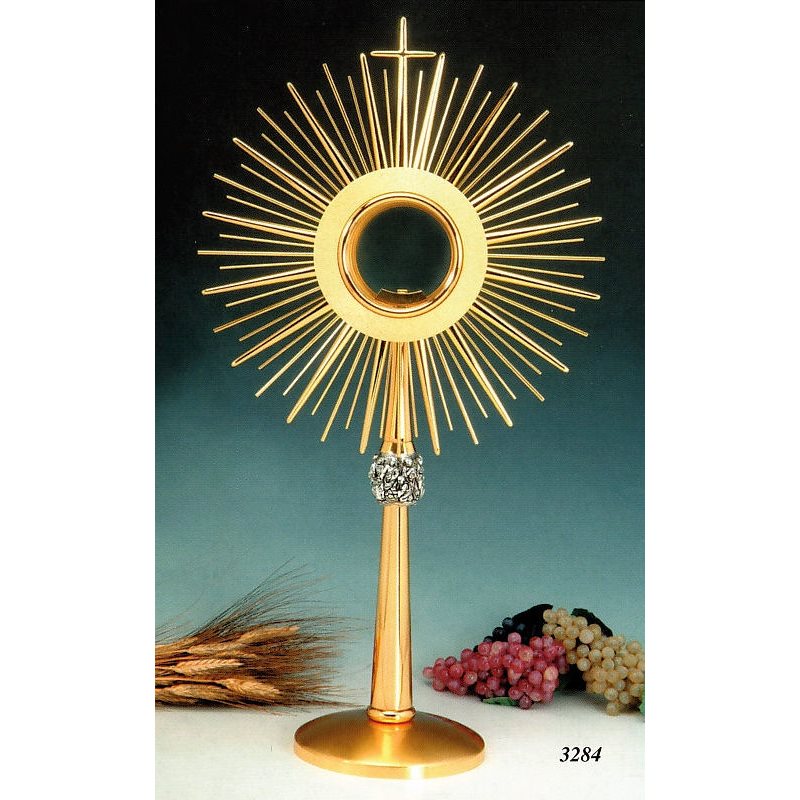 Monstrance, 22 7 / 16" (57 cm) Ht., Host box 4" (10 cm) Diam.