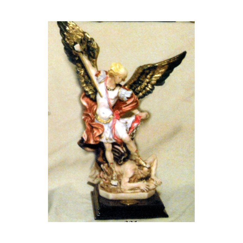 St. Michael Archangel Color Marble Statue, 12.5" (31.7 cm)
