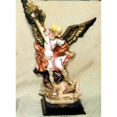 St. Michael Archangel Color Marble Statue, 12.5" (31.7 cm)