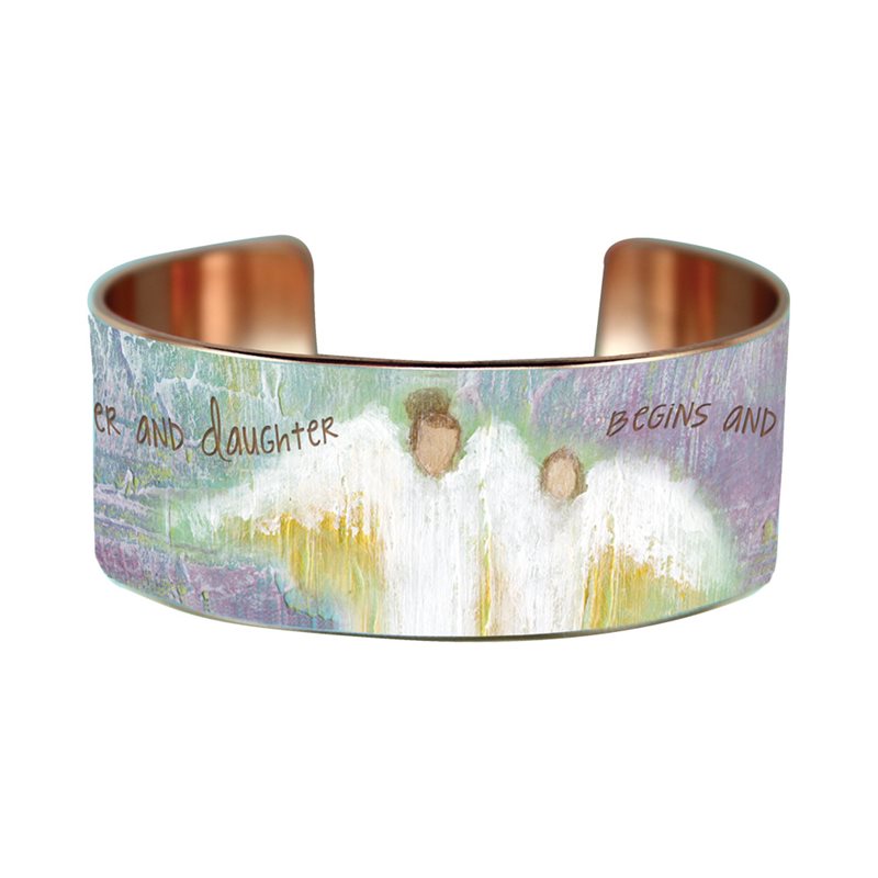 Copper bracelet ''Mother & Daughter'', English