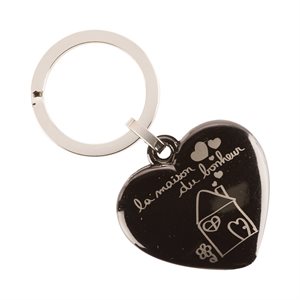 "La maison du bonheur'' Heart Key Ring, French