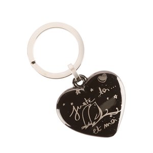 Juste toi et moi'' Black Heart Key Ring, French