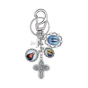 Key Ring W / charms, Immaculate, SHJ, Cross, H. Family