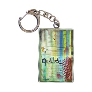 Porte-clés « Gratitude », peint à la main, 5 cm