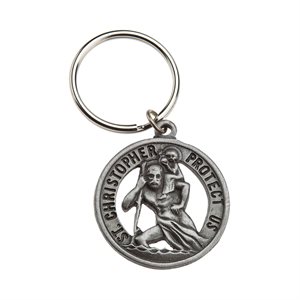 "St. Christopher" Pewter Key Ring, English