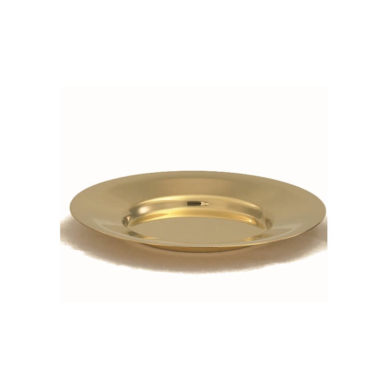 Large Well Paten, 24Kt Gold Plate, 6.75" (17 cm) Dia.