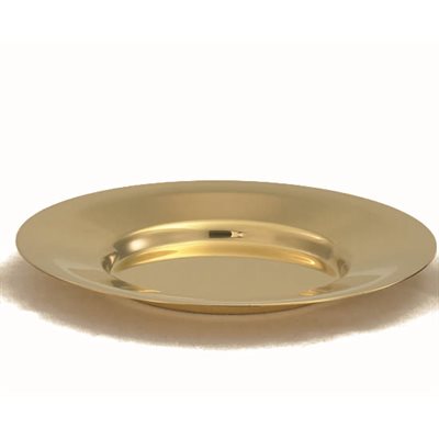 Large Well Paten, 24Kt Gold Plate, 6.75" (17 cm) Dia.