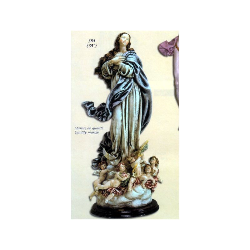 Our Lady of Assumption Color Marble Statue, 35" (89 cm)