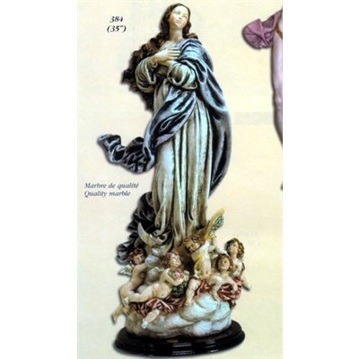 Our Lady of Assumption Color Marble Statue, 35" (89 cm)
