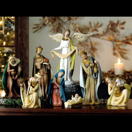 Nativity 12.5" (31 cm) Ht., ceramic / 8 pcs