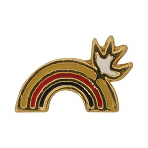 "Confirmation" Gold finish lapel pin, Rainbow & Dove